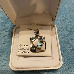 Genuine Mother of Pearl/ Abalone. Sterling silver. NWT